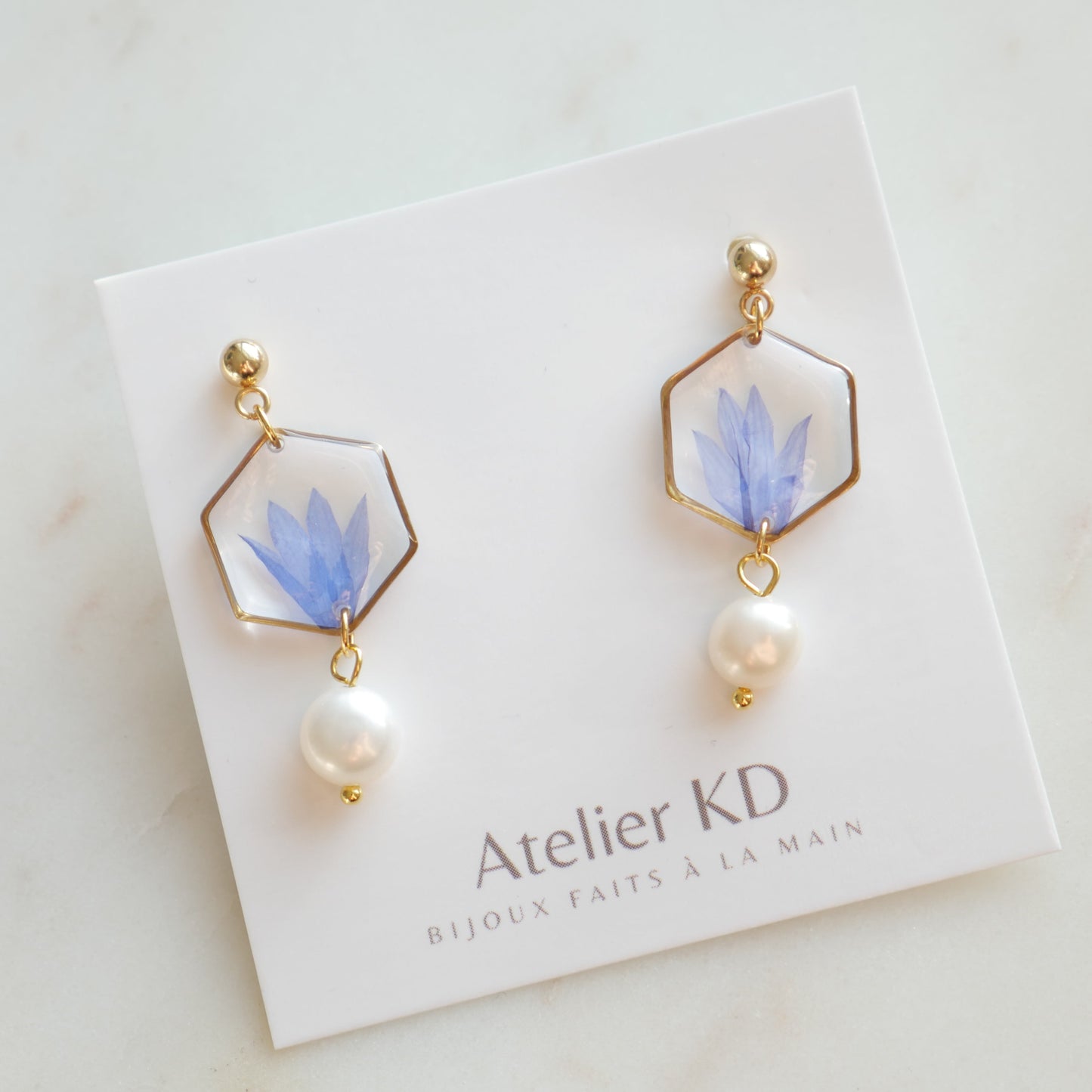 Boucles d'oreilles Perla Blu - hexa