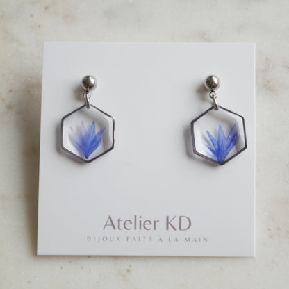 Boucles d'oreilles Blu - hexa(médium)