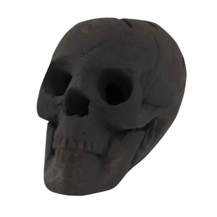 Ceramic Halloween Fire Pit Skull – Realistic Flame Effect Outdoor Decoration