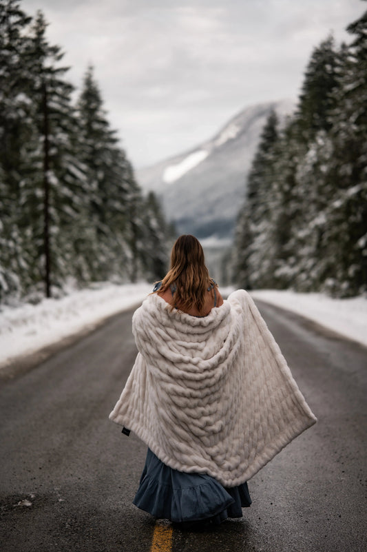 Cream Clouds Double-sided Minky Blanket