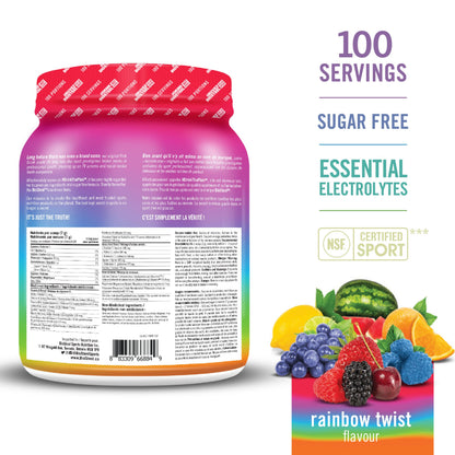 BioSteel Hydration Mix, Great Tasting Hydration with Zero Sugar, and No Artificial Flavours or Preservatives, Rainbow Twist Flavour, 100 Servings per Tub 🍁 All In One Marketplace Canada