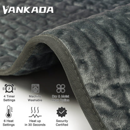 Heating Pad Electric Heat Pad, Hot Heated Pad,Moist Heat Heating Pad Moist and Dry Heat,Multiple Temp and Timer Settings (Gray green, 24"X12") 🍁 All In One Marketplace Canada