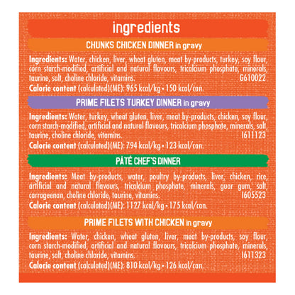 Friskies Poultry Wet Cat Food, Variety Pack 4 Flavours - 156 g Can (32 Pack) 🍁 All In One Marketplace Canada