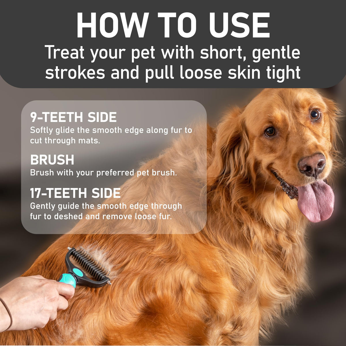 Maxpower Planet Pet Grooming Brush - Double Sided Shedding, Dematting - Undercoat Rake Dogs - Dog Grooming Brush - Deshedding Brush for Dogs - Dog Brush, Cat Brush, Reduce Shedding by 95%, Turquoise 🍁 All In One Marketplace Canada