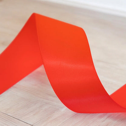 Satin Ribbon Double Face-Neon Orange #600- 3.8 cm Wide