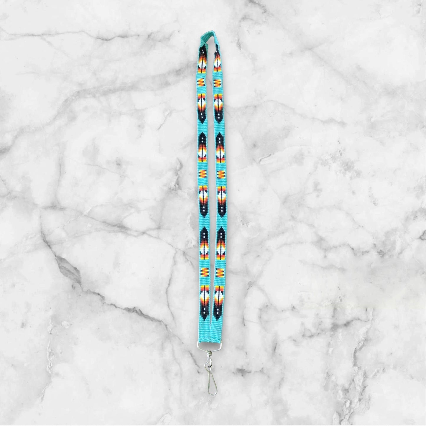 Turquoise Native Beaded Lanyard