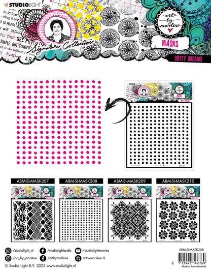 ABM Mask Dotty Dreams Signature Collection 203.2x203.2x1mm 1 PC nr.208