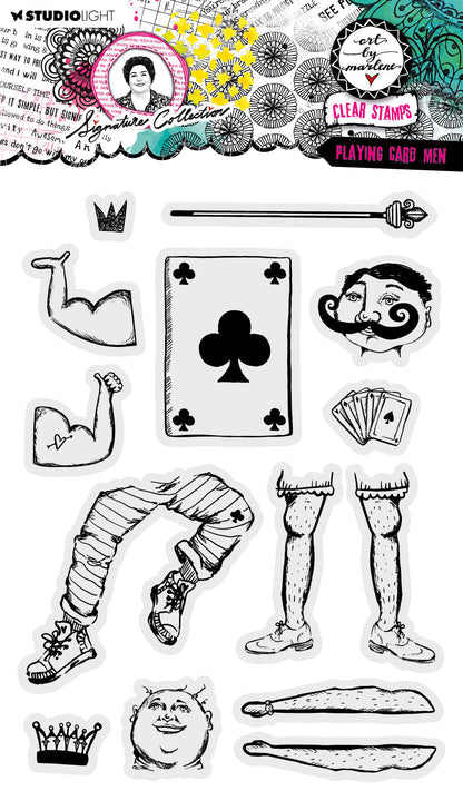 ABM Clear Stamp Playing Card Men Signature Collection 14 PC