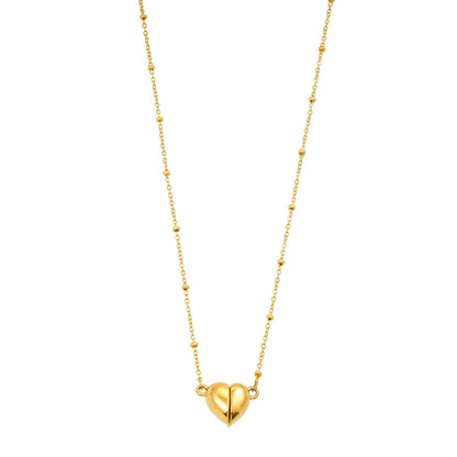 ABNA Gold: Together Forever Beaded Necklace – Separable Magnetic Mini Heart Pendant