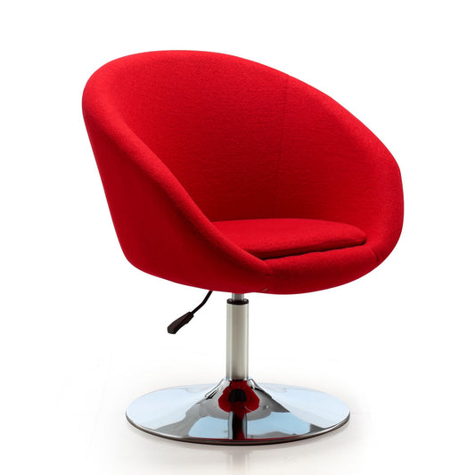 Chandra Swivel Adjustable Faux Leather Accent/Office Chair - Red