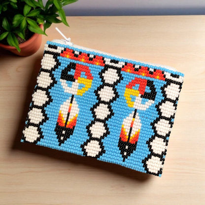 Feather with Dreamcatcher Beaded coin purse