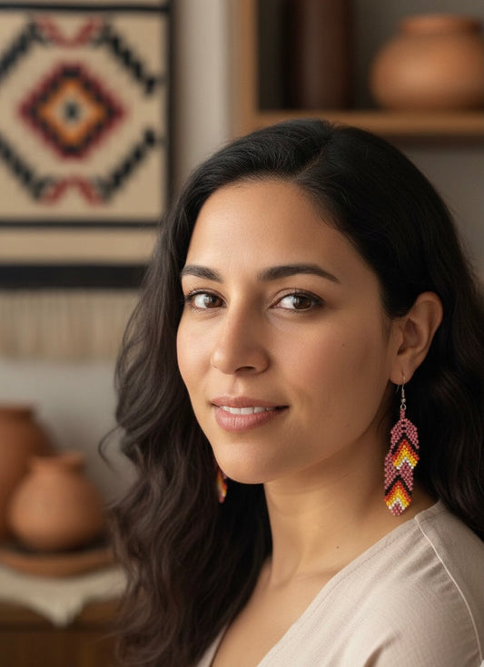 OldTribes™rose pink  Beaded Earrings