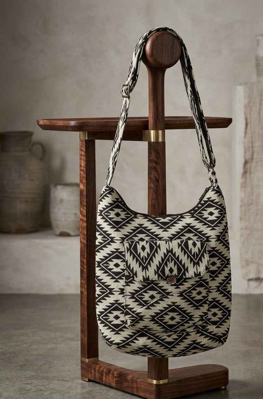 OLDTRIBES™ black  and  white  star Crossbody Bag