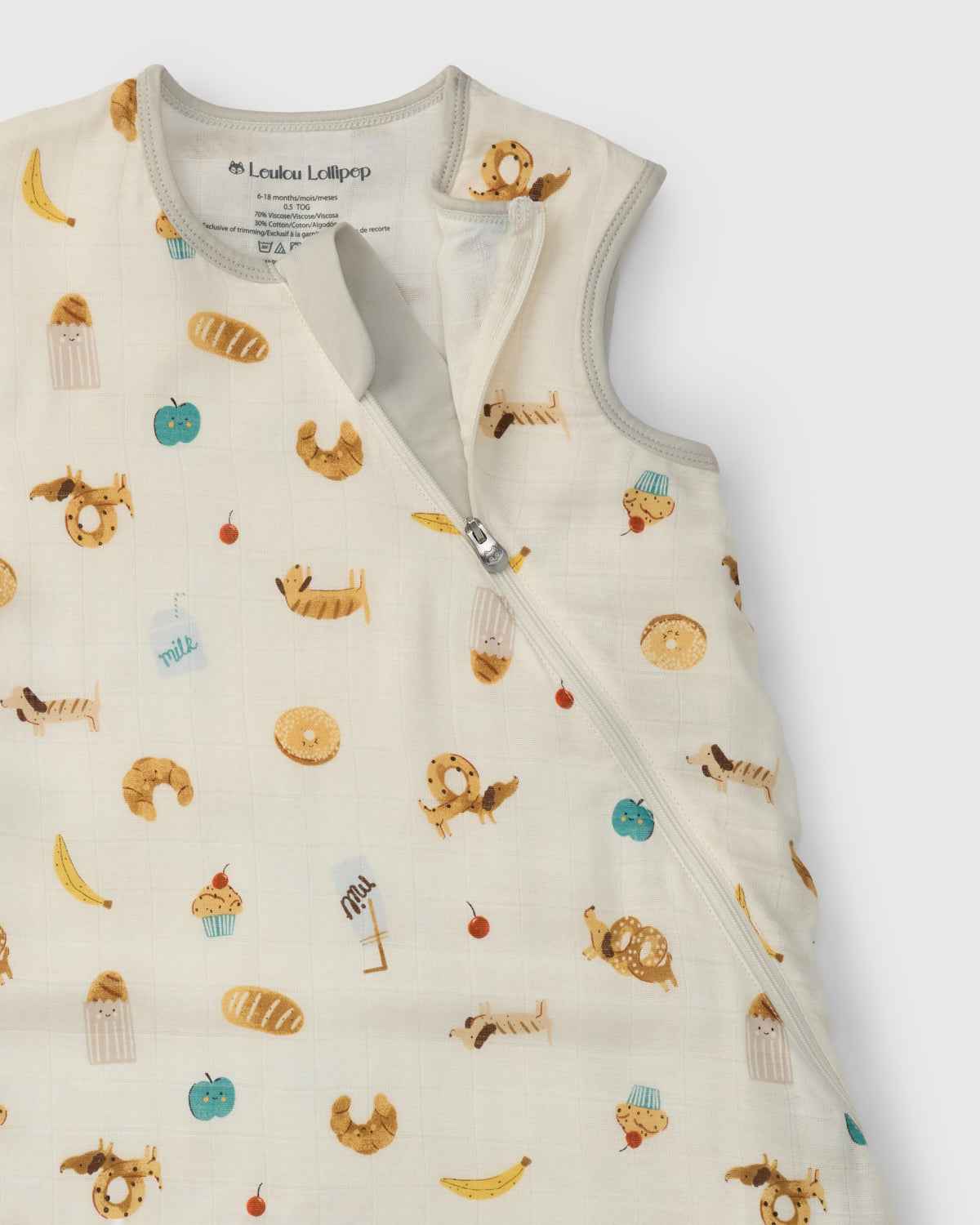Baby Bamboo Muslin Sleep Sack 0.5 TOG - French Breakfast