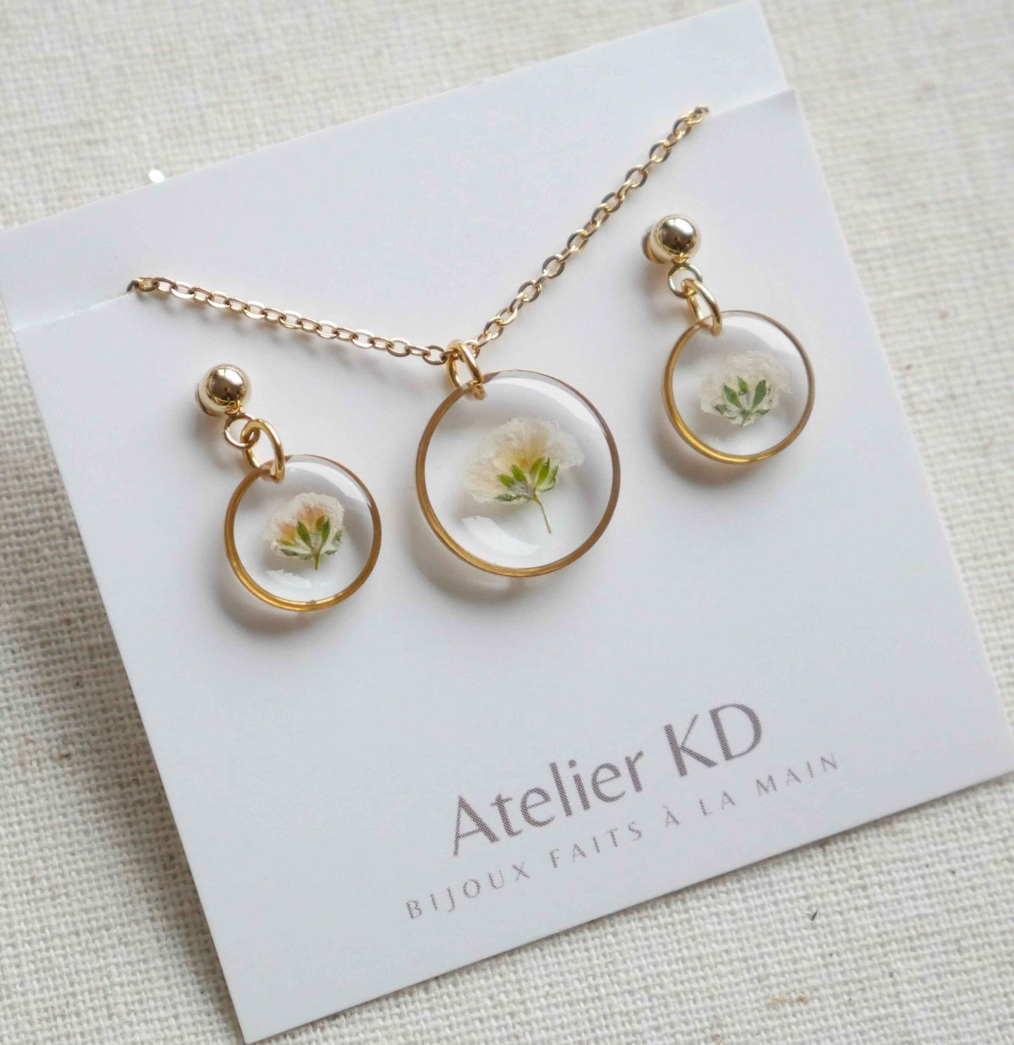 Parure gigi blanc - rond (petit)