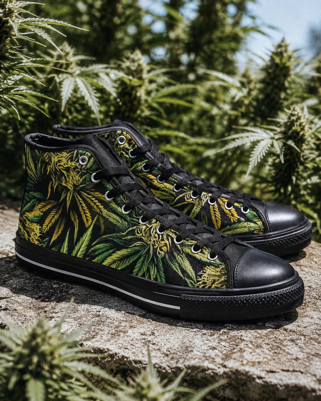 Big Buds Unisex Black-Sole High-Top Sneakers