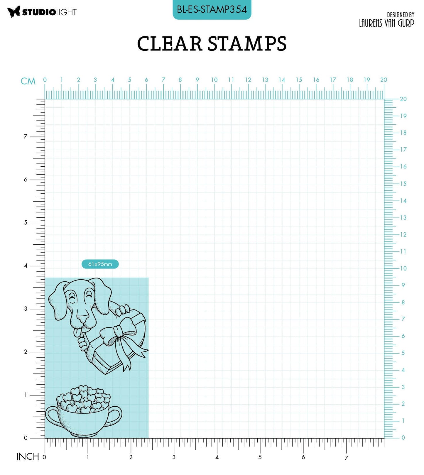 BL Clear Stamp Bonbon Dog By Laurens 105x74x3mm 2 PC nr.354