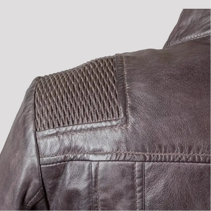 BOL Women's Basket Weave Accent Leather Jacket