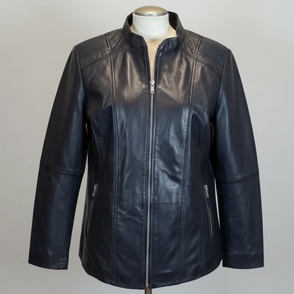 BOL Women's Paulina Ribbed Shoulder Leather Jacket