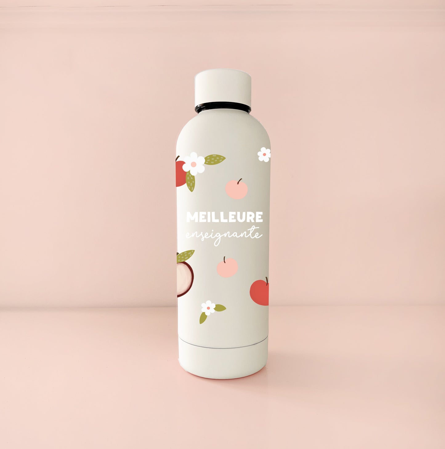 Bouteille isotherme crème - Meilleure éducatrice ou enseignante - Pommes