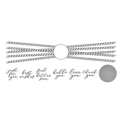 Sealed Cord & Faux Seal Sentiments Press Plate & Die Set from the Pressed Posies Collection