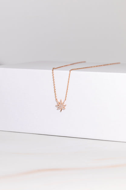 ROSE GOLD CANNABIS LEAF NECKLACE