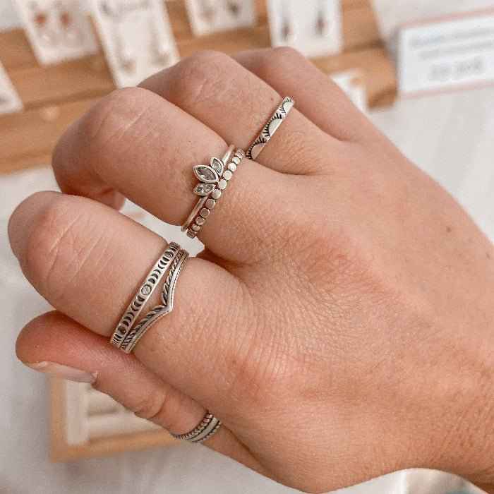 LOTUS | Bague en argent sterling 925 et zircons