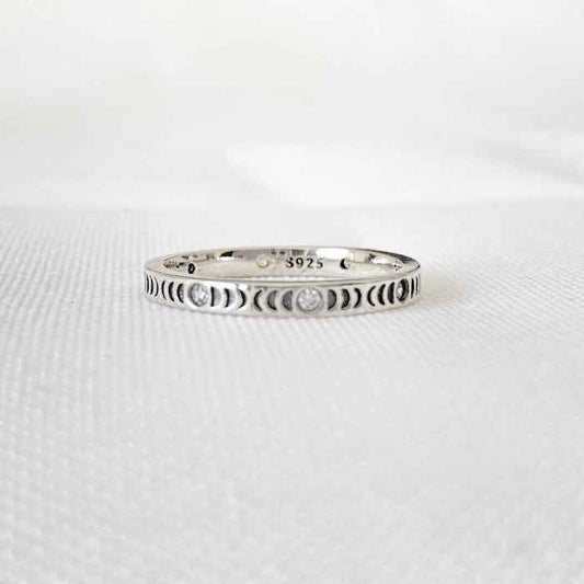 MOONPHASE | Bague en argent sterling 925 et zircon