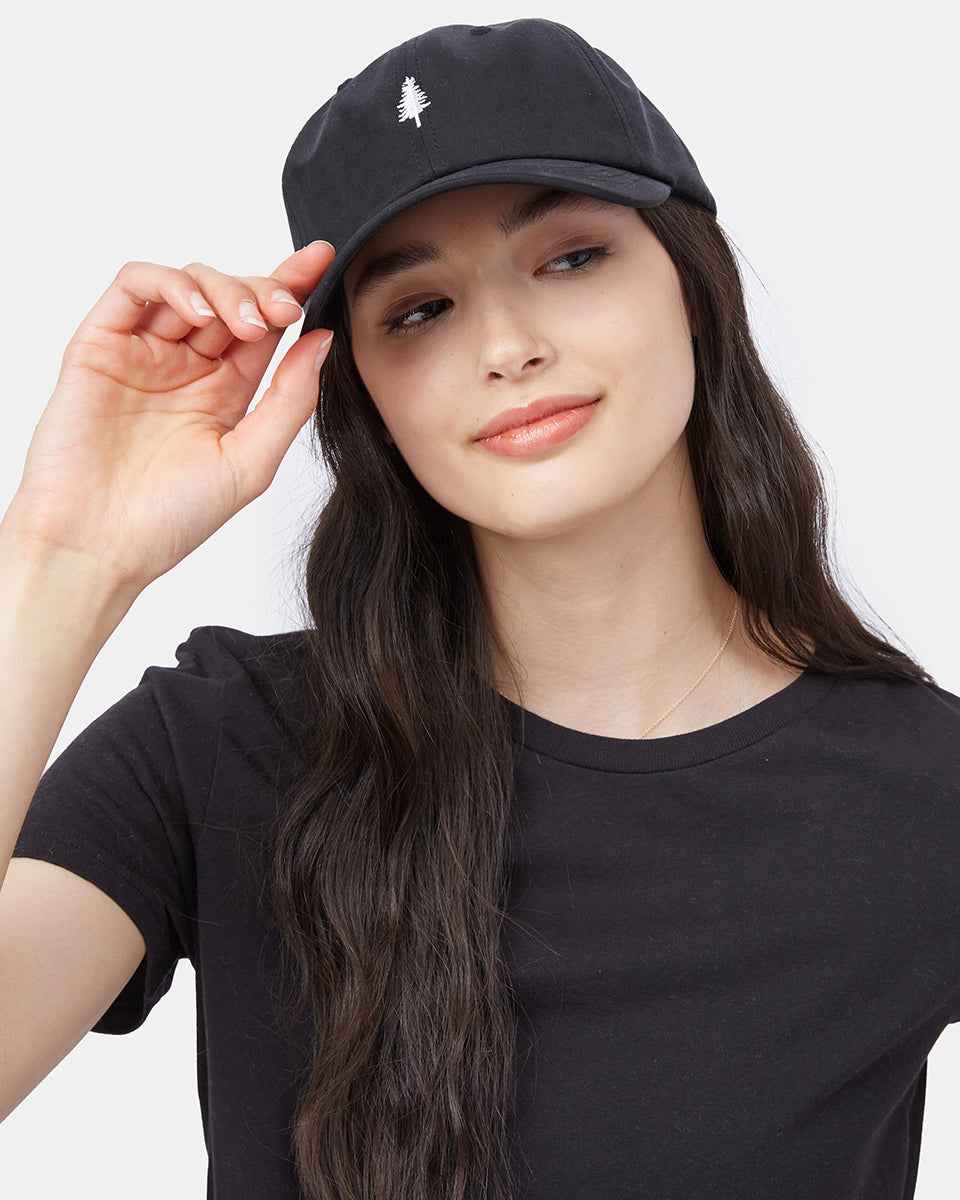 Tree Embroidery Tencel Peak Hat