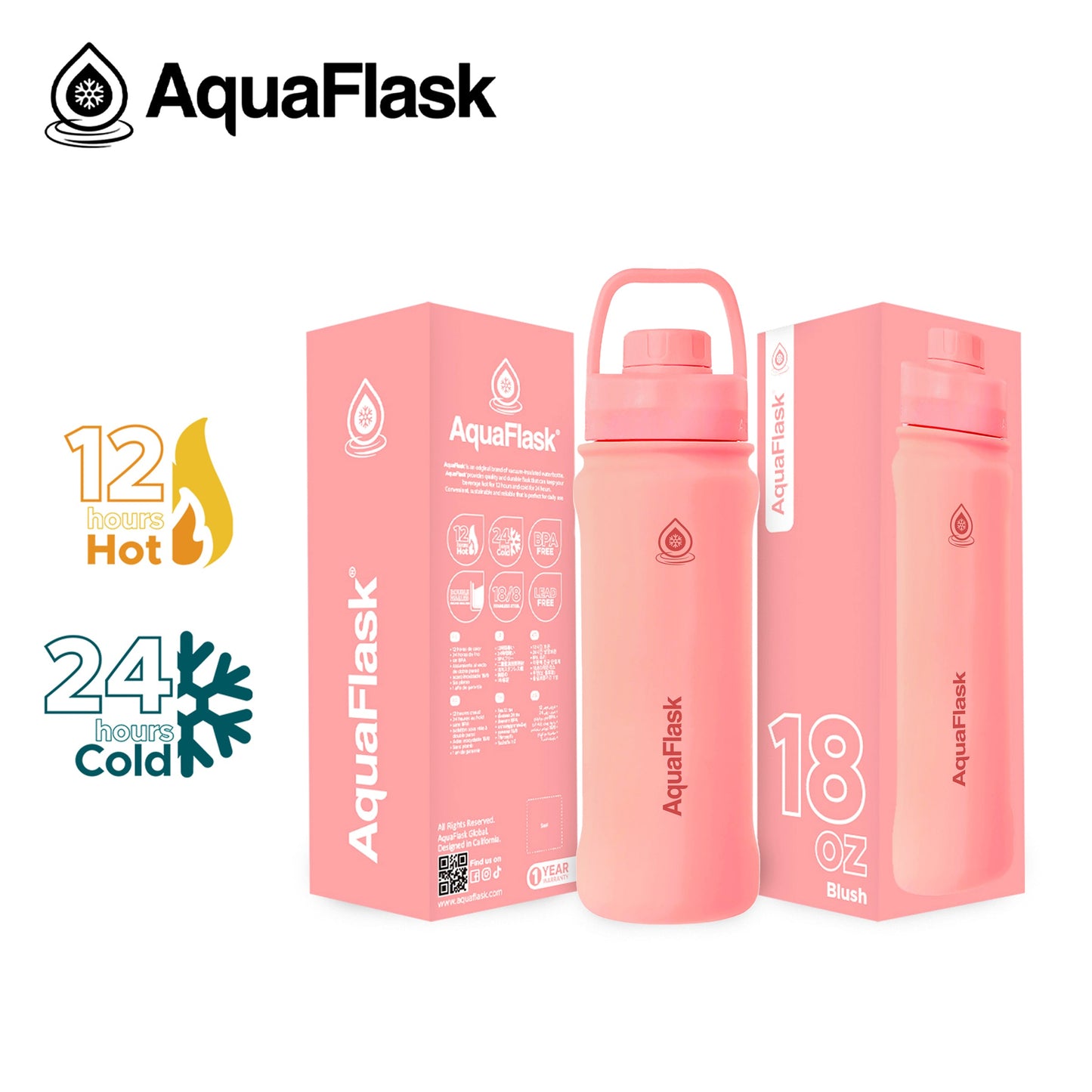 AquaFlask Original Vakuumisolierte Wasserflaschen 530ml (18oz)