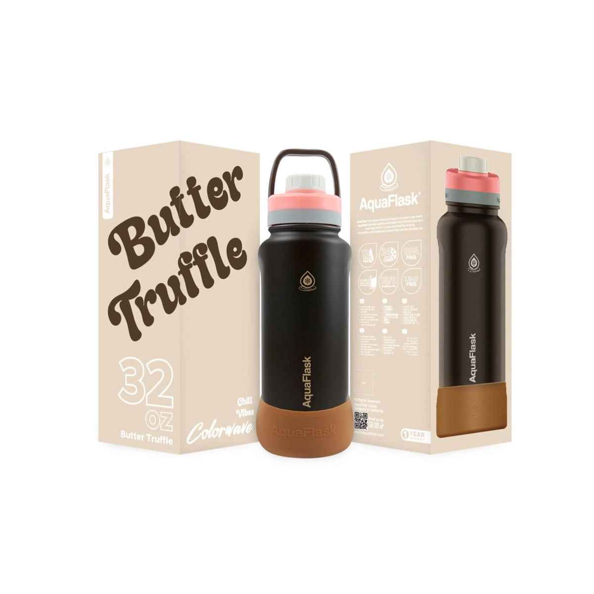 Aqua Flask Colorwave 32oz – Stainless Steel, Vacuum Insulated, Hot & Cold, Leak Proof, Travel & Office Bottle