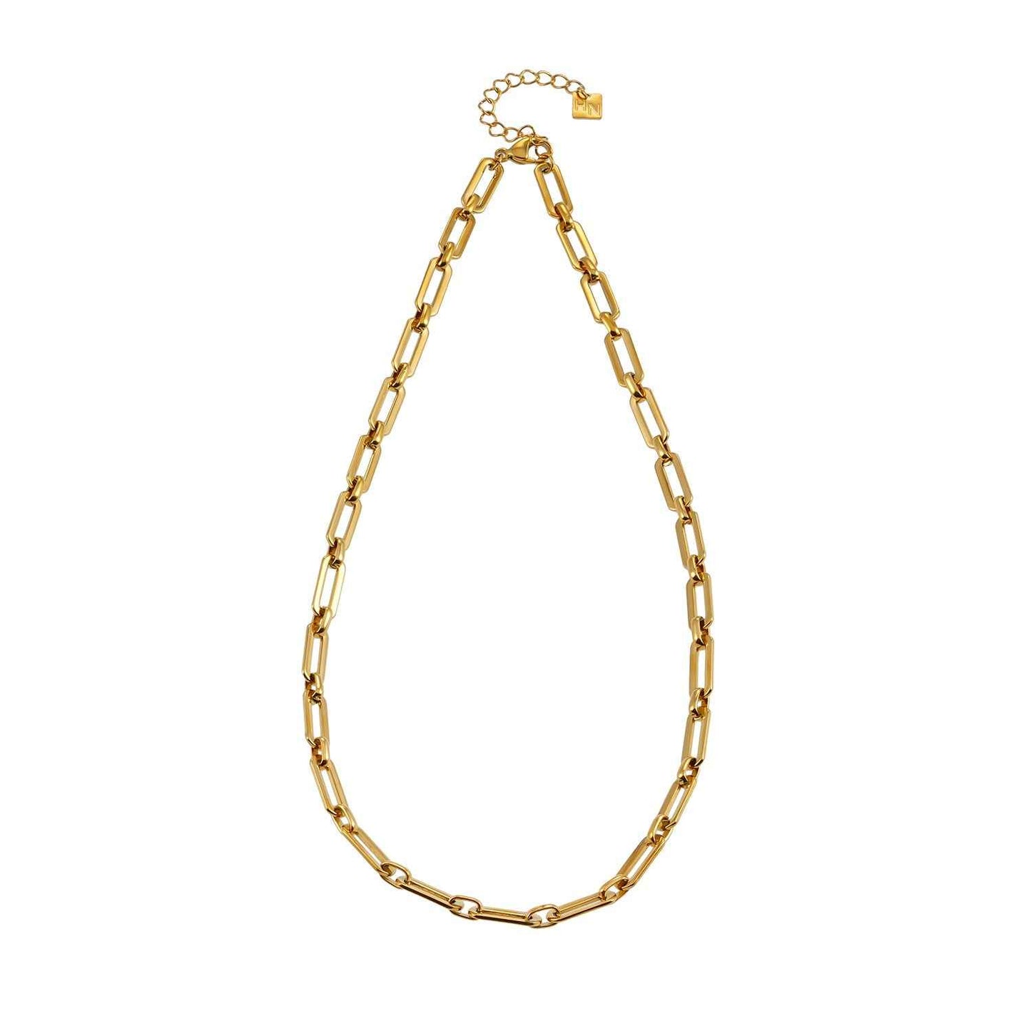 Style CANNES: Delicate Statement Paper-Clip Chain Necklace