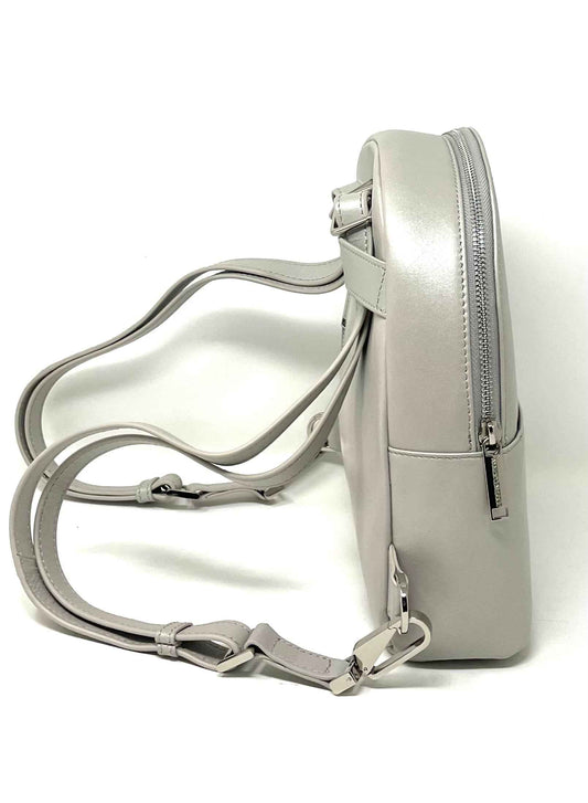 Petit Sac à dos en Cuir, Perlé, convertible - Caroline