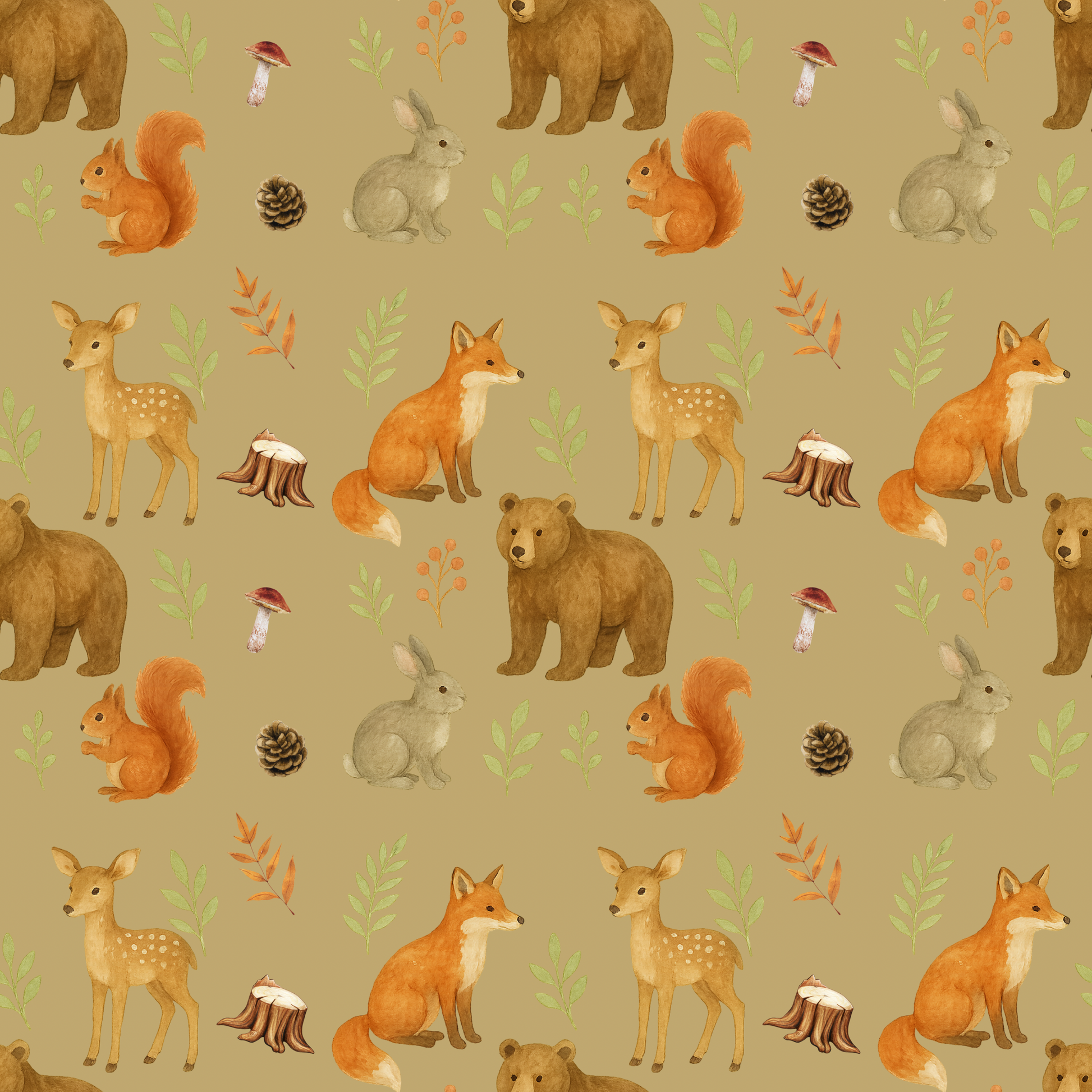 Attache-suce 🦊Les copains des bois en mousseline de bambou