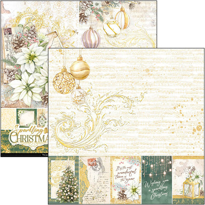 Ciao Bella Sparkling Christmas Paper Pad 8"x8" 12/Pkg