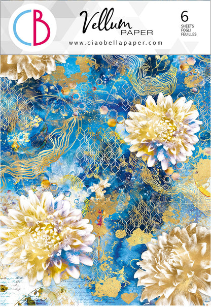Ciao Bella Vellum Indigo Paper Patterns A4 6/Pkg