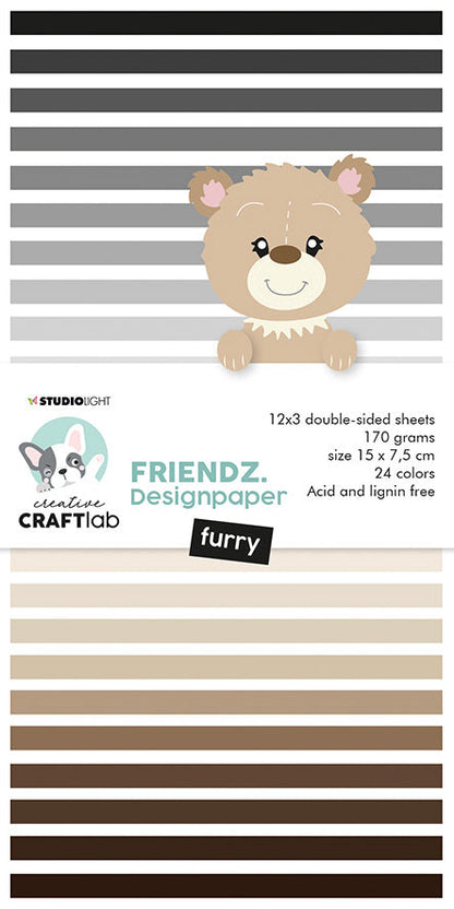 CCL Paper Pad Furry Browns Friendz 150x75x9mm 24 SH nr.65