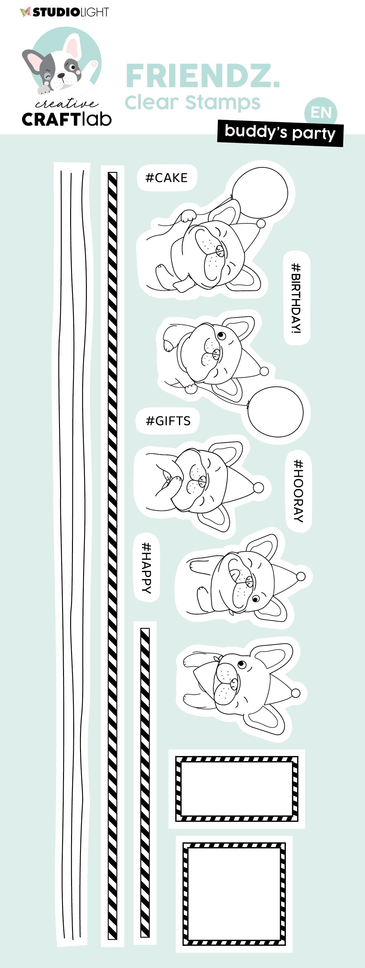 CCL Clear Stamp Buddy's Party Friendz 225x80x3mm 15 PC nr.348