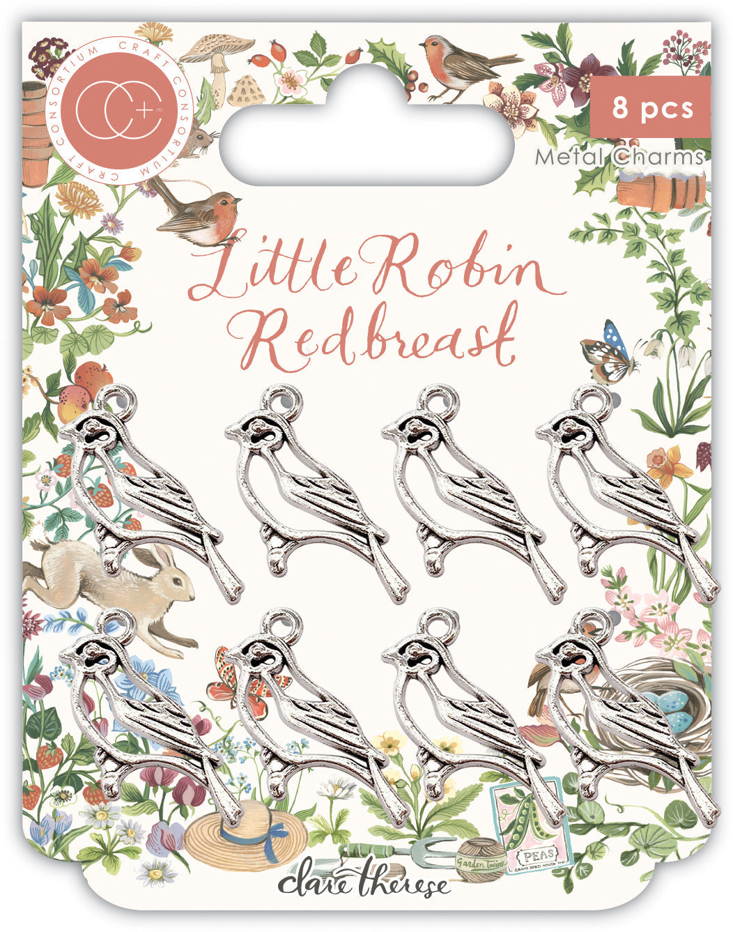 Craft Consortium Little Robin Redbreast - Metal Charms - Robin