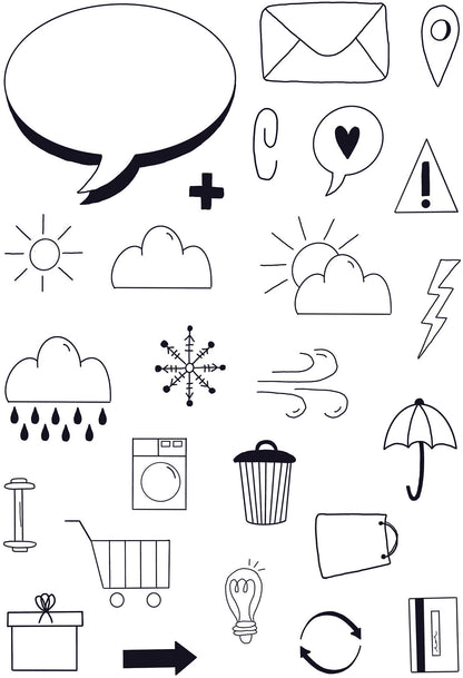 Creative Expressions Helen Colebrook Planner Icons 6 in x 4 in Clear Stamp Set