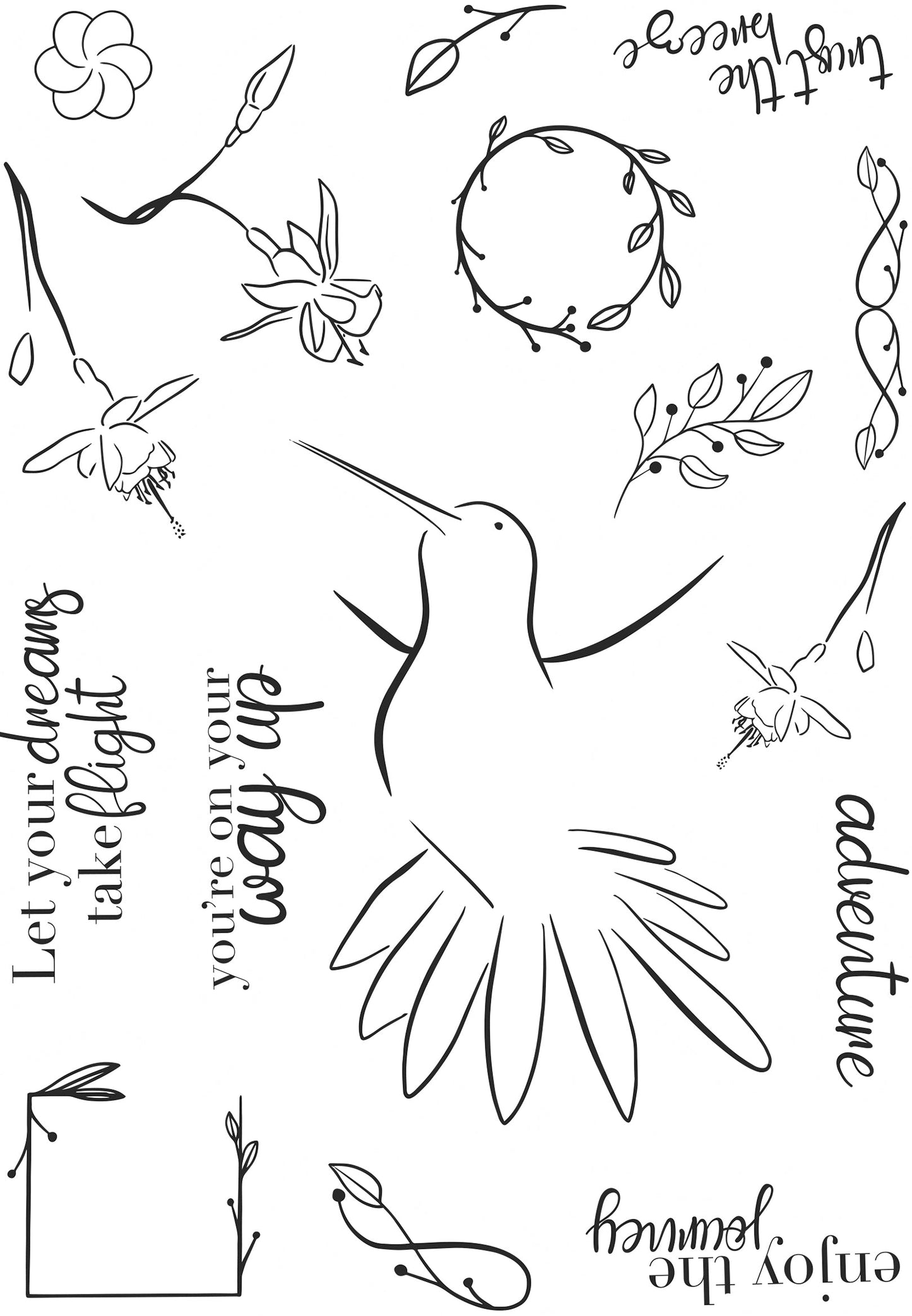 Creative Expressions Bonnita Moaby Blossoms In Flight 6 in x 8 in Clear Stamp Set