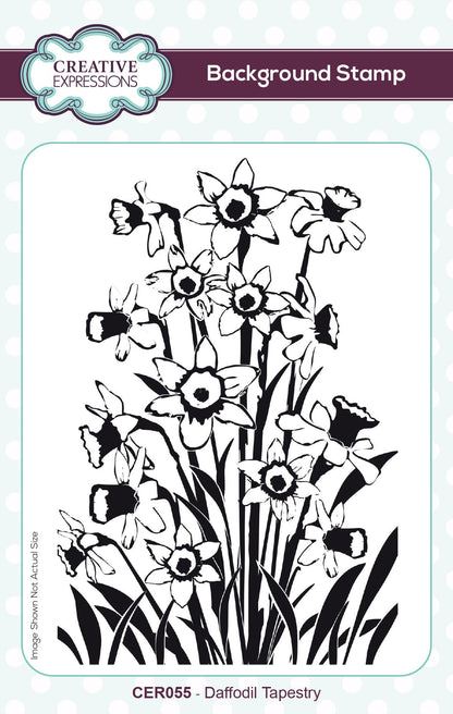 Creative Expressions Daffodil Tapestry 4 in x 6 in Pre Cut Rubber Stamp