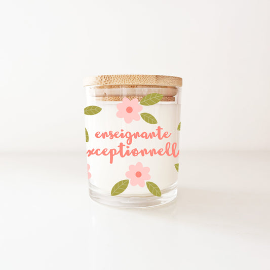 Bougie réutilisable 8oz - Enseignante exceptionnelle