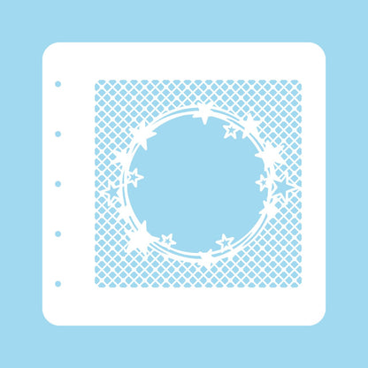 Stencil A6 For Magnetic Colour Set Christmas Time Stars in Strangled Circles