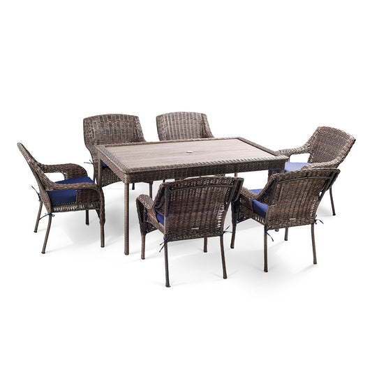 Cambridge 7-Piece Outdoor Wicker Dining Set - AURABAGS SHOP