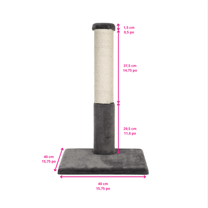 Noba Classic 28" Scratching Post - Grey Faux Fur
