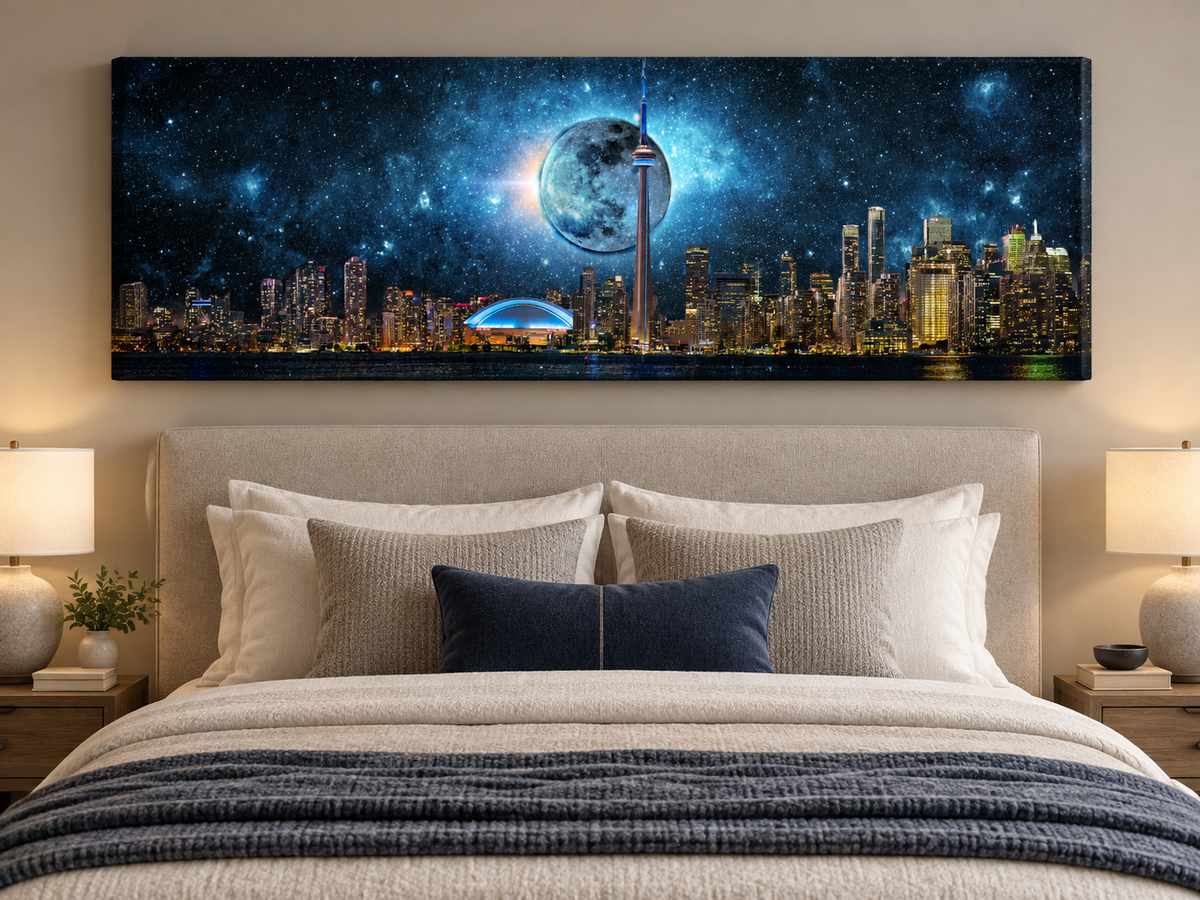 Toronto Skyline Mond-Städte Skyline- Wandkunstrahmen