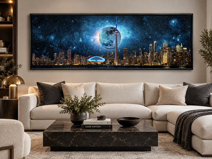 Toronto Skyline Mond-Städte Skyline- Wandkunstrahmen