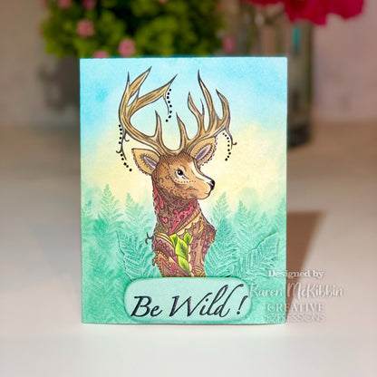 Creative Expressions Designer Boutique Doodle Deer 6 in x 4 in Clear Stamp Set
