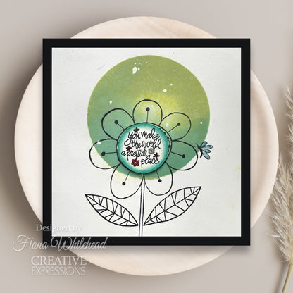 Woodware Clear Singles Petal Doodles Pretty Place 4 in x 6 in Stamp Set